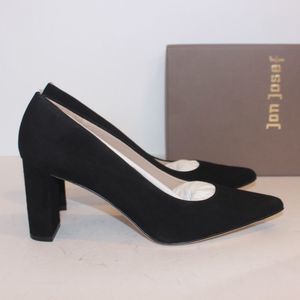 NWT Jon Josef Anthropologie Jasmin Black Suede Heels Women Size 9.5